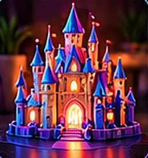 Glowing fantasy castle print